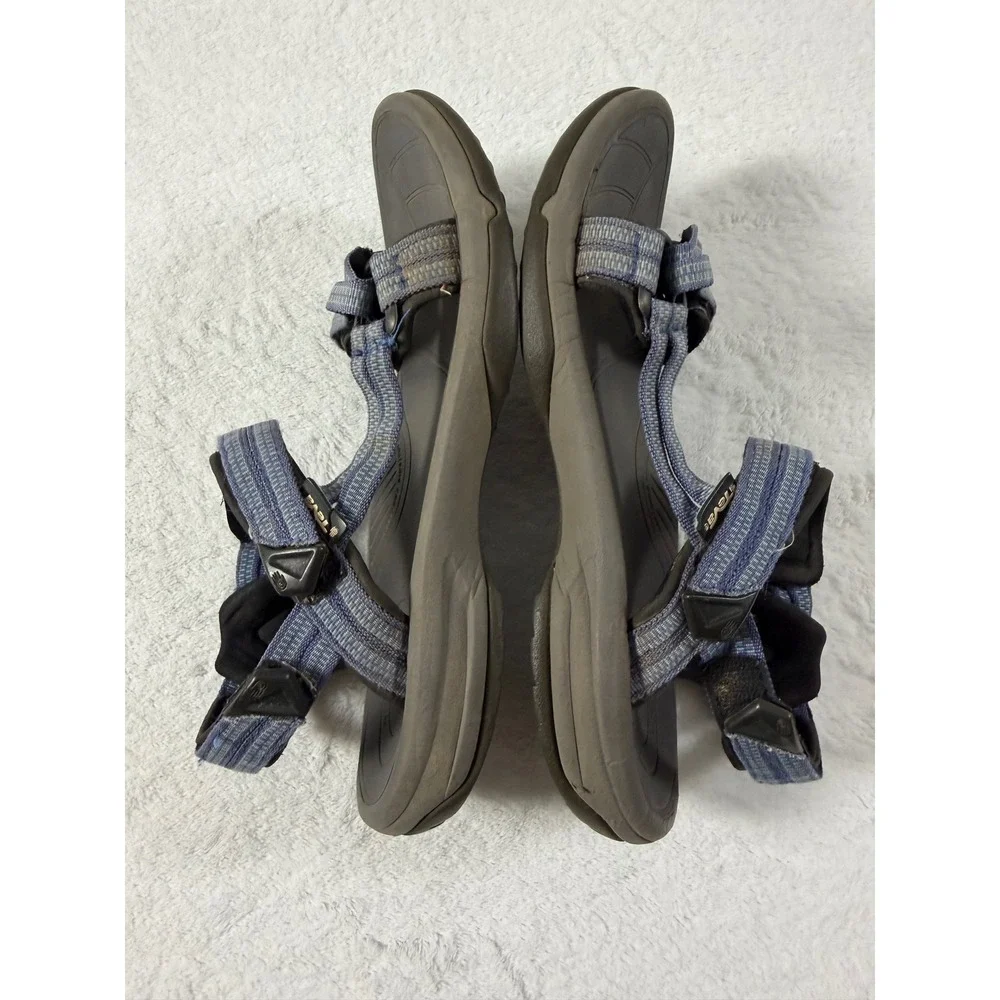 Teva Women's Terra Fi Lite Blue Grey Hiking Sandals Shoc Pad Strappy Outdoor